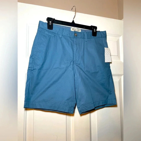 Men’s Original Penguin Twill Chino P55 Shorts Captains Blue Size 30 NEW Slim Fit - Picture 1 of 7